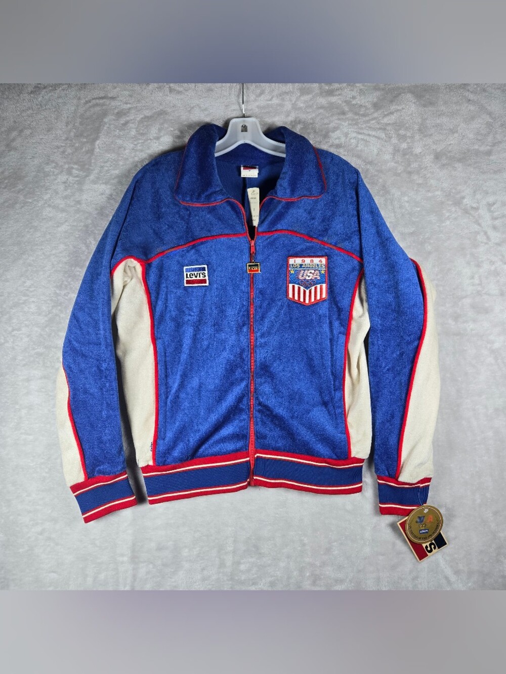 Levi’s Los Angeles Olympics 1984 Track Jacket Team USA Mens Size Medium Blue NWT